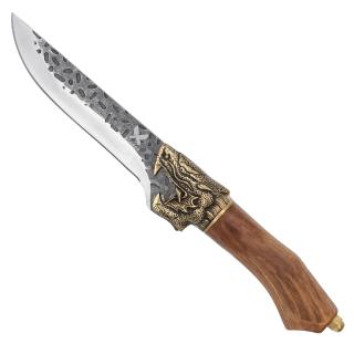 Cutit Golden Dragon I, Bucatarie  Camping, Finisaj Hammered, Otel 7Cr17, Maner Lemn Rosewood, 29.5 cm