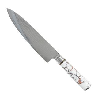 Cutit Profesional Chef02 Bucatarie, Otel Damasc VG10, Maner Piatra, 32.5 cm