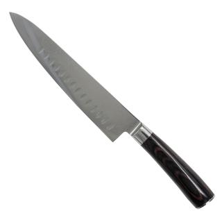 Cutit Profesional Chef05 Bucatarie, Otel Damasc VG10, Maner Lemn Stabilizat Pakka, 34 cm