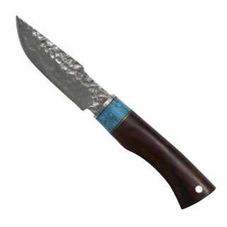 Cutit Shark I, Camping  Drumetie, Otel Damasc VG10 Core, Maner Lemn Ebony, 21 cm