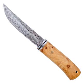 Cutit Warrior, Vanatoare  Bushcraft, Otel Damasc VG10, Maner Lemn Maslin, 21,5 cm