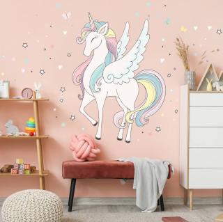 Autocolant unicorn - autocolant textil colorat curcubeu, Diverse marimi