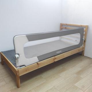 Bariera protectie pat copii, rabatabila, 180 cm, Alb Gri