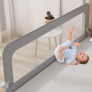 Bariera protectie pat copii, rabatabila, H 70 - 83 cm, 200 cm, Gri
