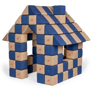 Blocuri JOY Magnetice de construit, JollyHeap, 150 cuburi, Bej-Albastru