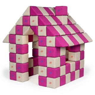 Blocuri JOY Magnetice de construit, JollyHeap, 150 cuburi, Gri-Roz