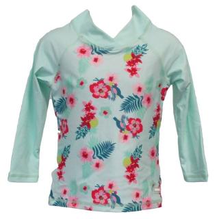 Bluza Copii Maneca Lunga, Anti-Iritatii, Protectie Soare UPF50+, Floral Mint, Marimea 6