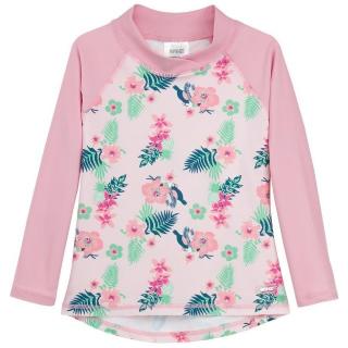 Bluza Copii Maneca Lunga, Anti-Iritatii, Protectie Soare UPF50+, Floral Pink, Marimea 1