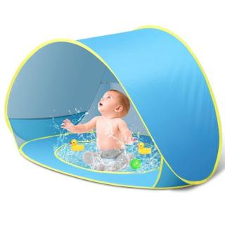 Cort de plaja, Empria, cu protectie UV pentru bebelusi si copii, cu piscina, vacanta vara, 117x79x70 cm