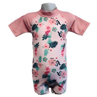 Costume de Baie   Inot pentru bebelusi si copii, Protectie Soare UPF50+, Floral Pink, Diverse marimi