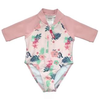 Costume de Baie   Inot pentru bebelusi si copii, Protectie Soare UPF50+, Floral Pink, Marimea 2