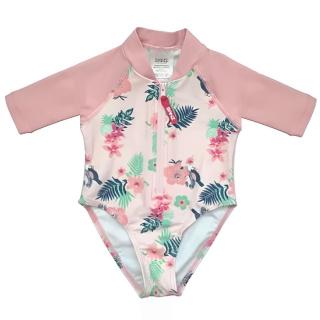 Costume de Baie   Inot pentru bebelusi si copii, Protectie Soare UPF50+, Floral Pink, Marimea 6