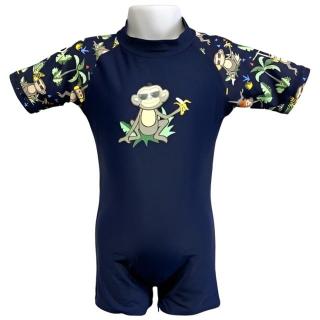 Costume de Baie   Inot pentru bebelusi si copii, Protectie Soare UPF50+, Navy Jungle, Diverse marimi