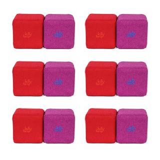 Cuburi Magnetice pentru construit, JollyHeap Pixi, 12 cuburi, Rosu-Roz