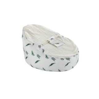 Fotoliu pentru bebelusi cu ham de siguranta Baby Bean Bed, Alb