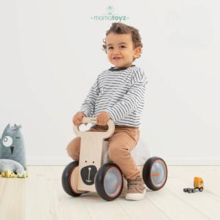 Masinuta ride-on, premergator si carucior de jucarii MamaToyz DriveMe Soft, Ursulet - Jucarie din lemn 3 in 1