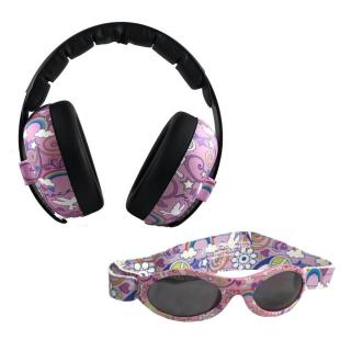 Pachet Combo, Casti Antifonice Banz copii + Ochelari de Soare Protectie UV, 3 - 36 luni, Peace