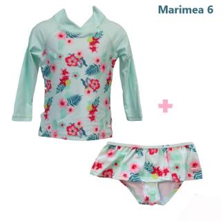 PACHET: SLIP + BLUZA, BANZ - Floral Mint, Marimea 6