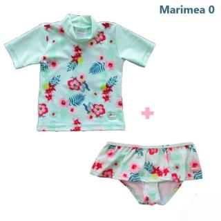 PACHET: SLIP + TRICOU, Floral Mint, Marimea 0