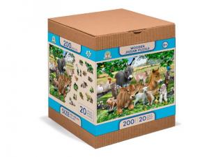 Puzzle din lemn, Cresa animalelor, 200 piese