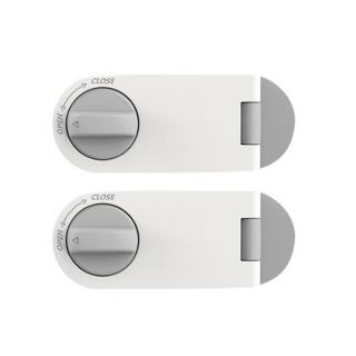 Set 2 sigurante fixe pentru usi si sertare dulap, 10.6x4.15x2.2 cm, Gri