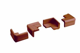 Set 4 bucati mamut protectii colturi mobilier, 4x1.3x7 cm, Maro