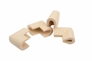 Set 4 protectii colturi in forma U, 3.5x0.7x6 cm, Crem