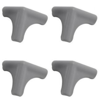 Set 4 protectii in trei laturi pentru colturi, 4.5x1.4x0.3 cm, silicon, Gri