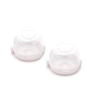 Set protectii butoane aragaz - plita, Empria, 2 bucati, 7.5x4.6 cm, Alb