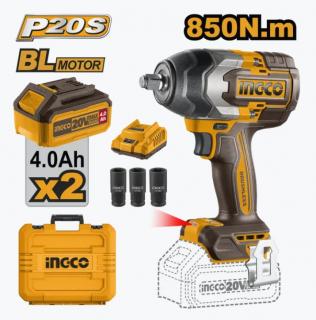 INGCO AUTOFILETANTA 20V 1 2 850NM CU PATRAT+2 ACUM 4AH CIWLI2085