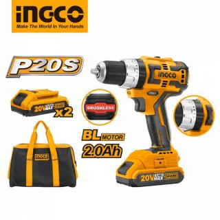 INGCO BORMASINA 20V 2 ACUM ACC+ GEANTA, FARA PERII CIDLI20608