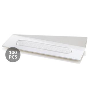 Baza Plastic Prezentare Monoportii, Model Dreptunghi Alb, 14 x 4 cm, Set 100 Buc