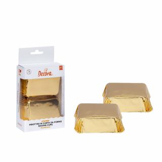 Chese Dreptungh. Hartie Auriu Metalizat 8 x 5 x H 3.2 cm, 20 buc