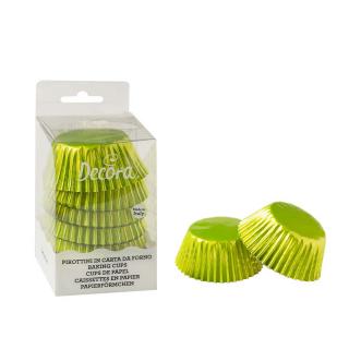 Chese L Hartie Verde Lime Metalizat, O 5 x H 3.2 cm, 60 buc