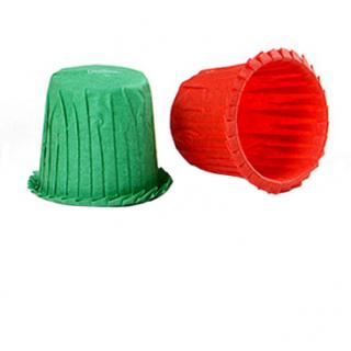 Chese S Hartie Creponata ColorMix, Rosu si Verde, O 3 x H 3.5 cm, 35 buc