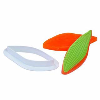 Crin Frunza - Decupator Plastic si Mulaj Silicon 8.9 x 3 cm, Set 3 Buc