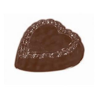 Decor Inimioare Dantelate O 3.7 cm - Matrita Plastic Ciocolata