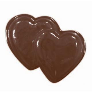 Decor Inimioare Duble O 4.3 cm - Matrita Plastic Ciocolata