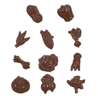 Decor Legume 11 modele - Matrita Plastic Ciocolata
