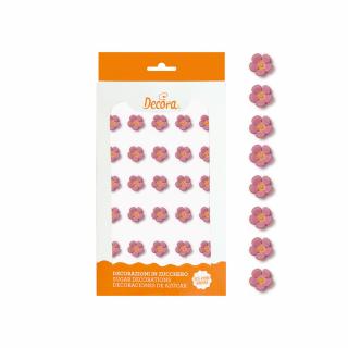 Decor Zahar - Floricele Roz O 1 cm, 30 buc