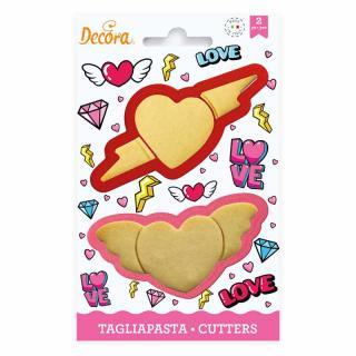 Decupatoare Love Plastic, O 10 si 12 x H 2.2 cm, Set 2 Buc