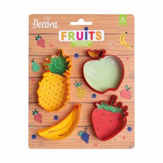 Decupatoare Plastic Fructe - Ananas, Banana, Capsune, Mar O 7 - 10 cm, 4 buc