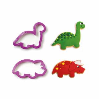Dinozauri - Decupatoare Plastic O 9 si 10 x H 2.2 cm, Set 2 Buc
