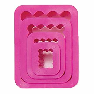 Dreptunghi Festonat - Decupatoare Plastic 1.5 - 7.5 x H 2.2 cm, Set 4 Buc