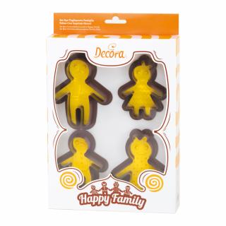 Familia Fericita - Decupatoare Plastic 6 - 11 x 8 x H 2.2 cm, Set 4 buc