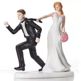 Figurina Tort Necomestibila, Mire si Mireasa Comic Moment H 15 cm