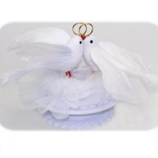 Figurina Tort Necomestibila, Porumbei O 16 cm