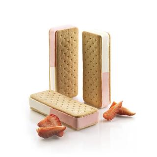 Forma Silicon Inghetata Sandwich Biscuit Slim, 2 forme silicon x 6 cav. 12 x 4.5 x H 2 cm, 110 ml (BISC03)