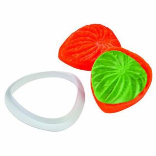 Frunza Mare Rotunjita cu margini Netede - Decupator Plastic si Mulaj Silicon, 11 x 9.7 cm, Set 3 Buc