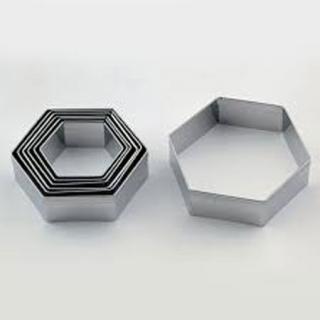 Hexagon - Decupatoare Inox O 4.2 - 7.5 x H 2 cm, Cutie 7 Buc